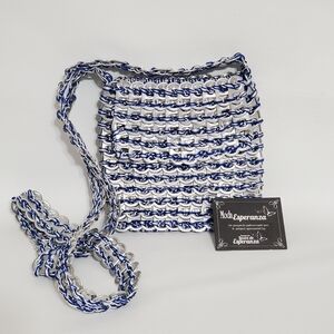 Moda Esperanza Soda Tab Handmade Blue and Silver Crossbody Bag